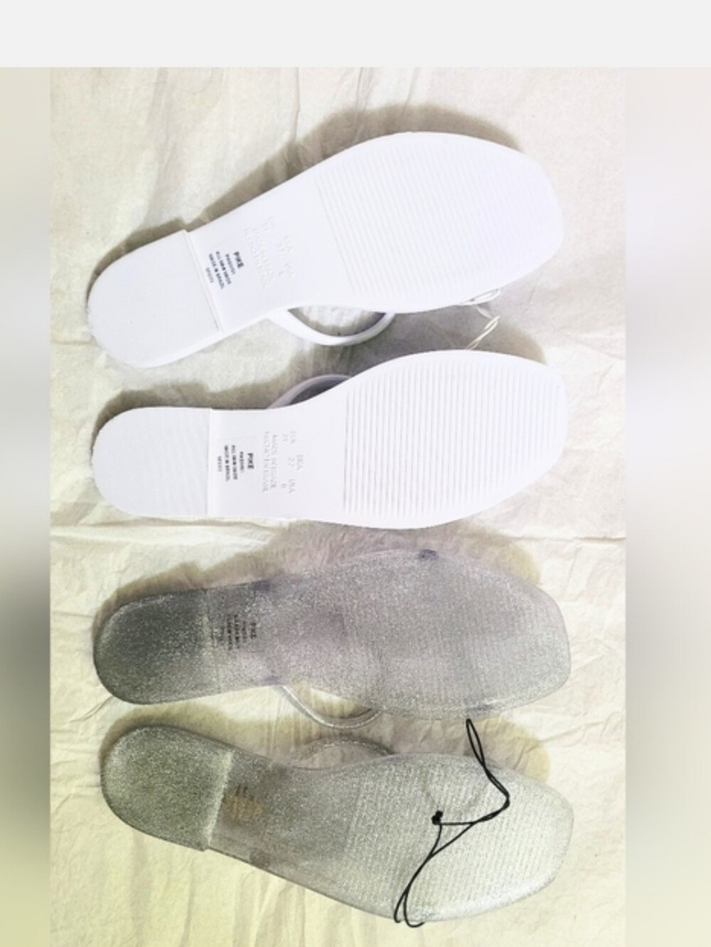 NWT! Steve Madden Women's Silver/White Pike Jelly Summer Beach Sandal Bundle 8 - Picture 8 of 16